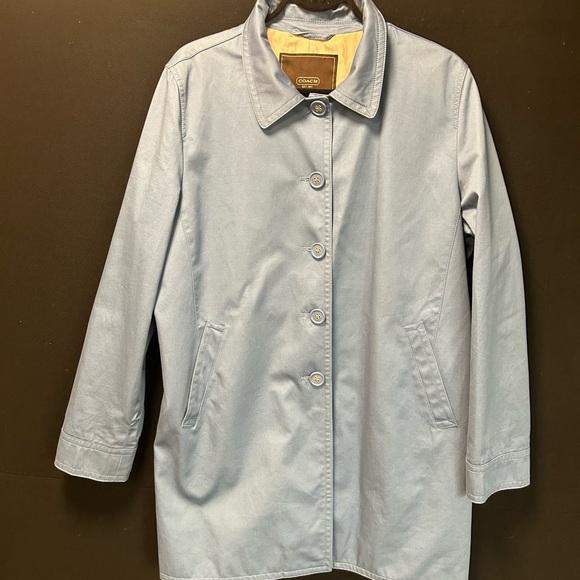 Coach Light Blue Short Trench - Picture 2 of 11